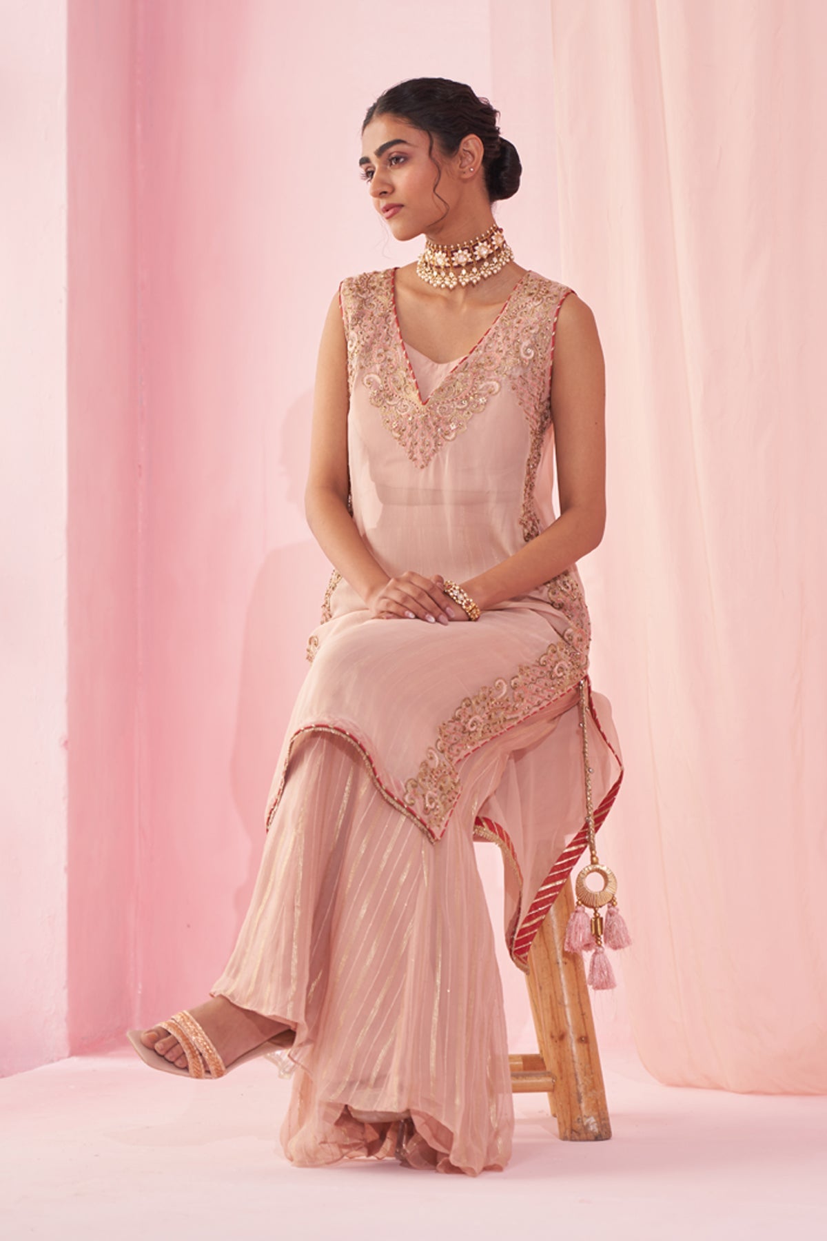 BLUSH PINK KAFTAN SET