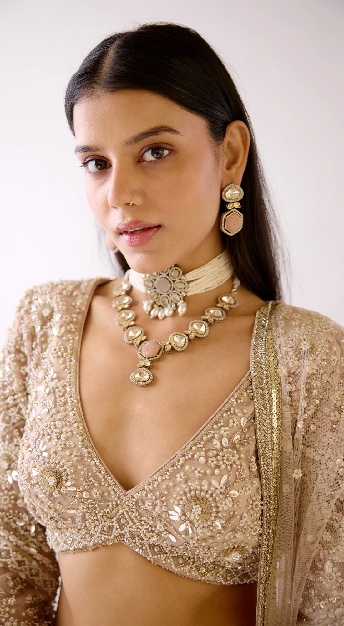 The Stardust Champagne Lehenga