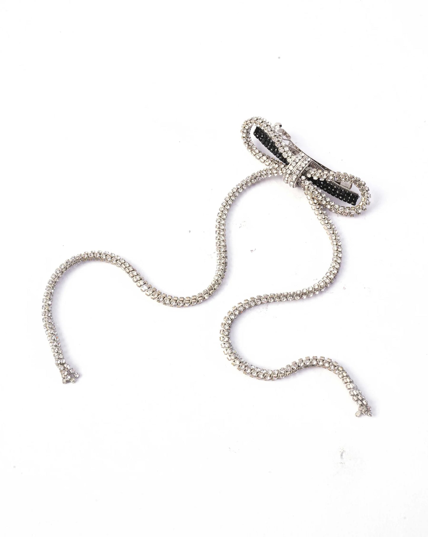 Liana Bow Barette Clip In Sparkling White