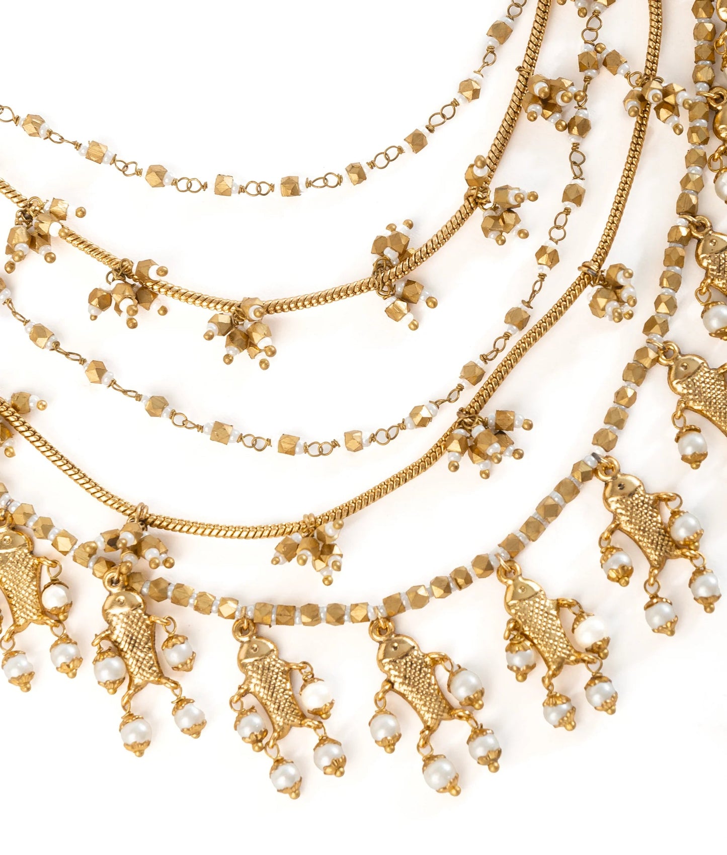 Basra Sahara In Pearls And Gold Earcuff (Set of 2)