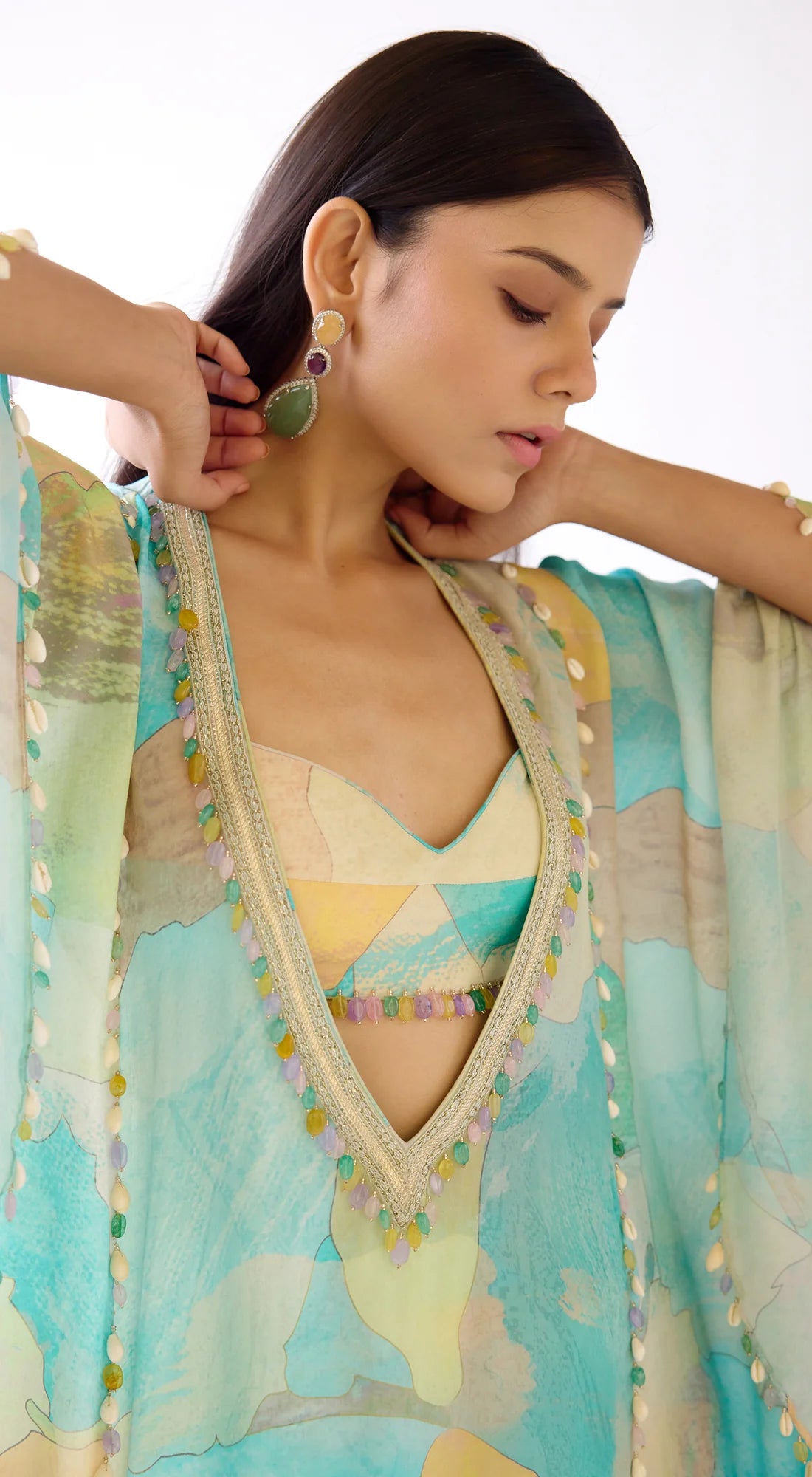 The Abstract Aqua Sharara Set