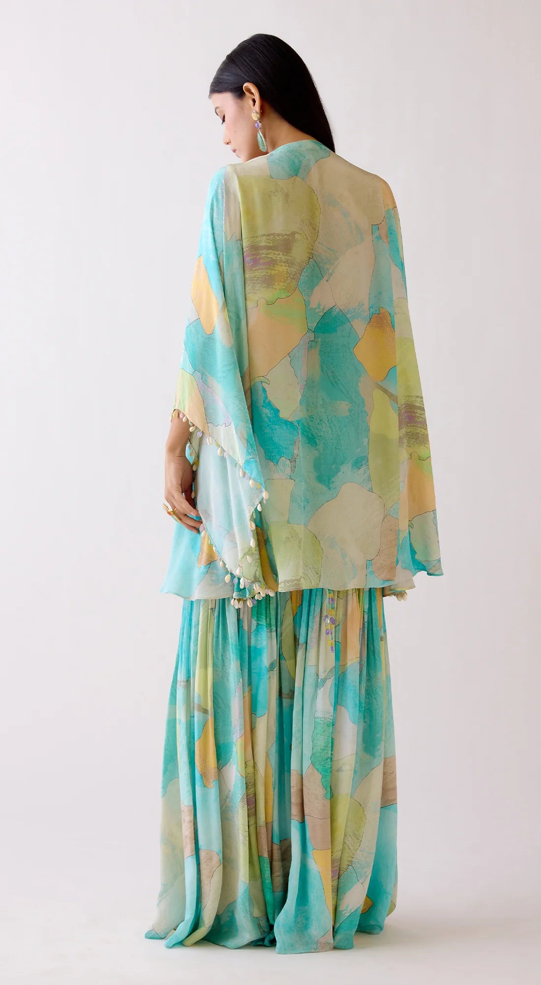 The Abstract Aqua Sharara Set
