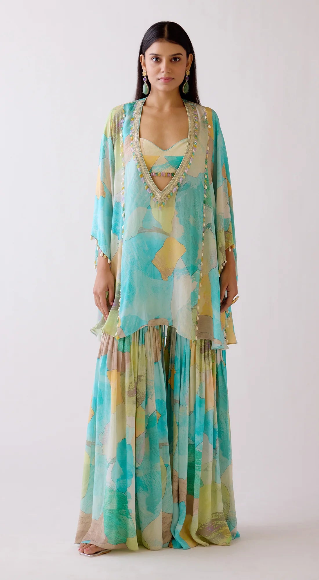 The Abstract Aqua Sharara Set