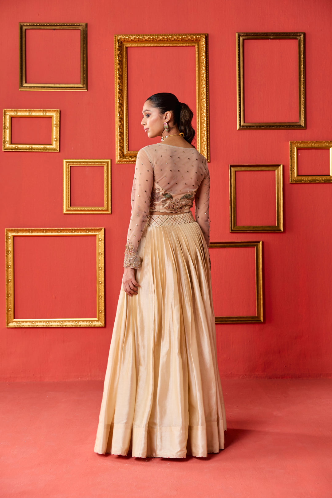 Gold Tussar Lehenga Set