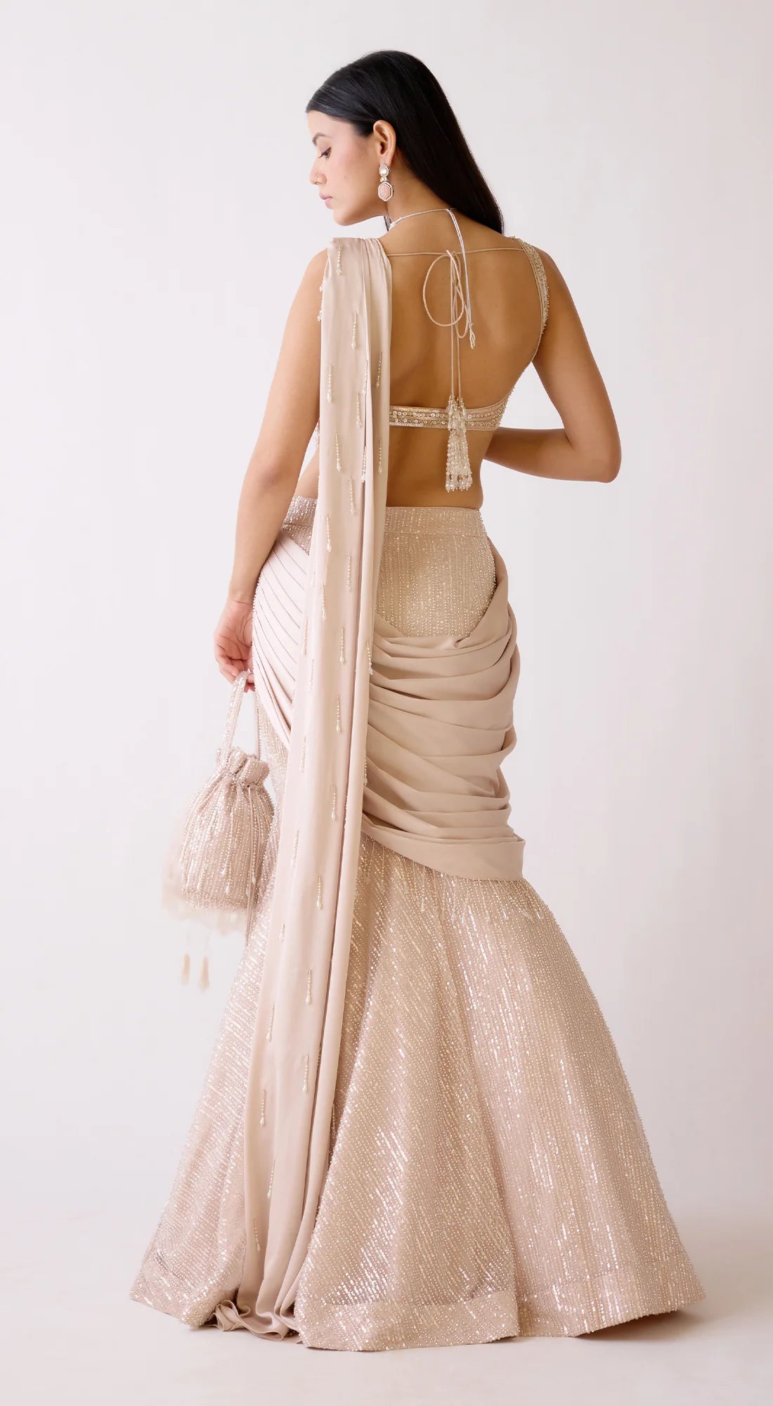 The Crystal Sparkle Draped Lehenga