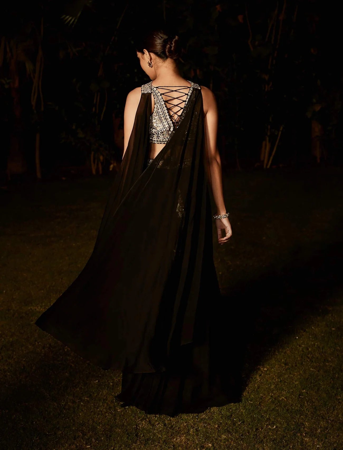 Black Holy Roman Blouse & Sharara Set