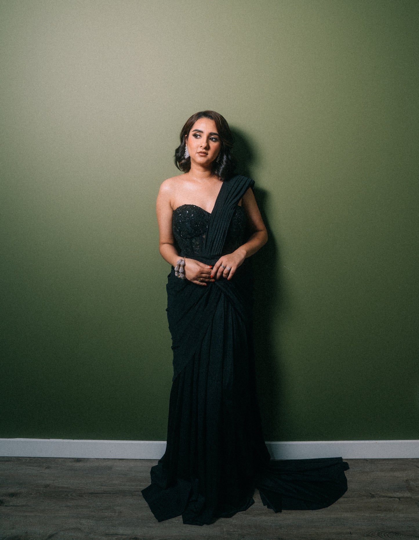 Black Corset Saree