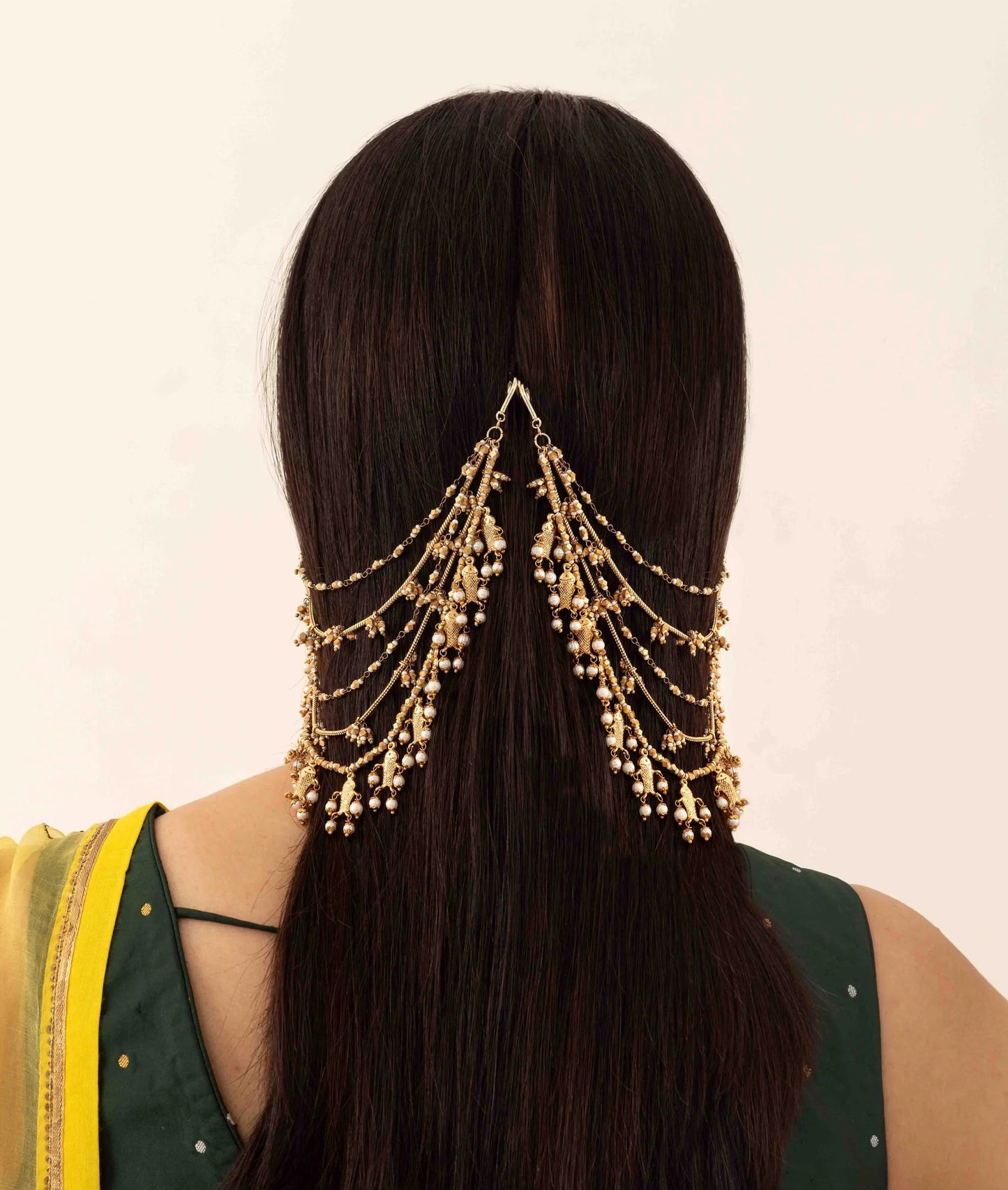 Basra Sahara In Pearls And Gold Earcuff (Set of 2)
