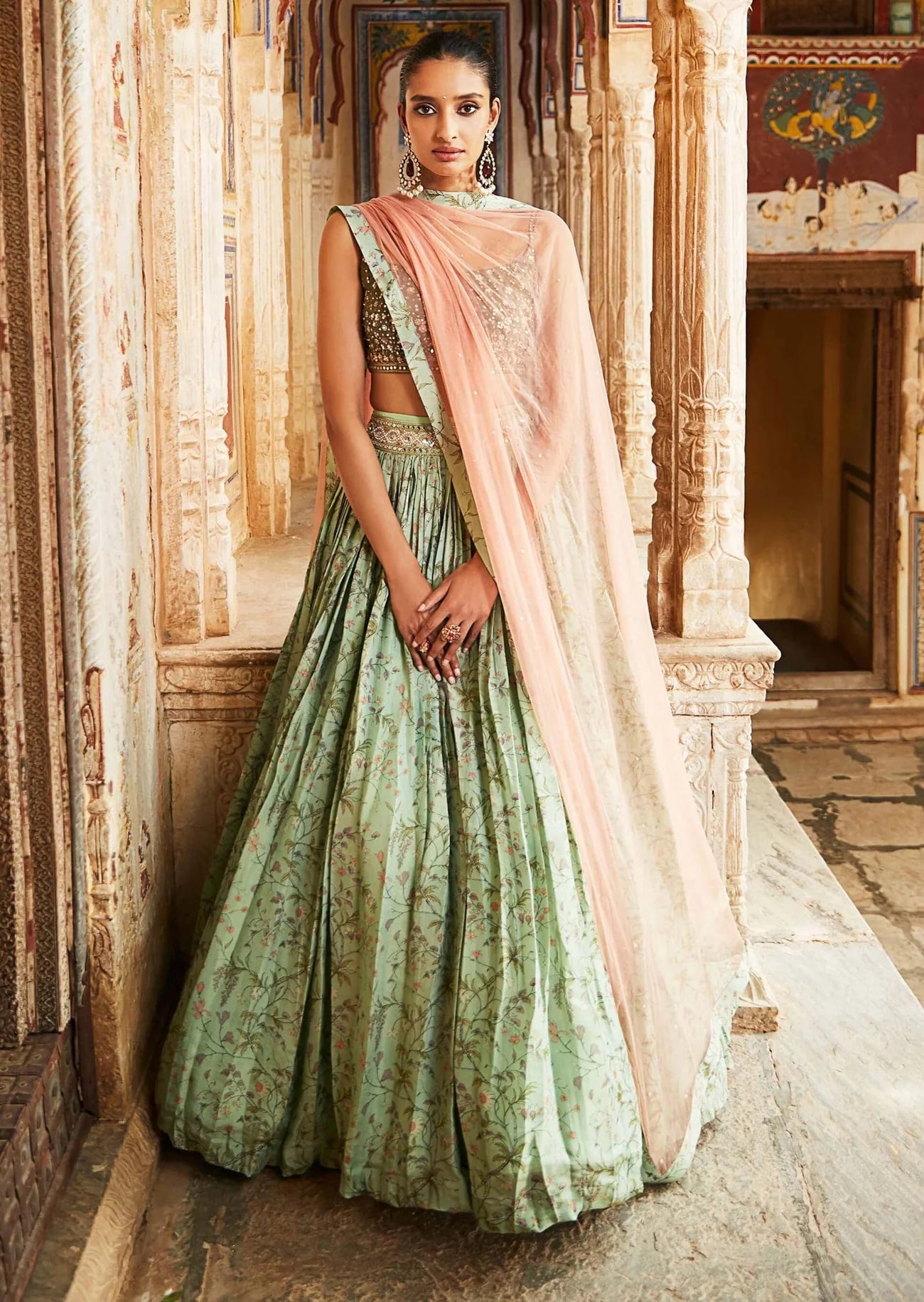 Green Jade Lehenga Set