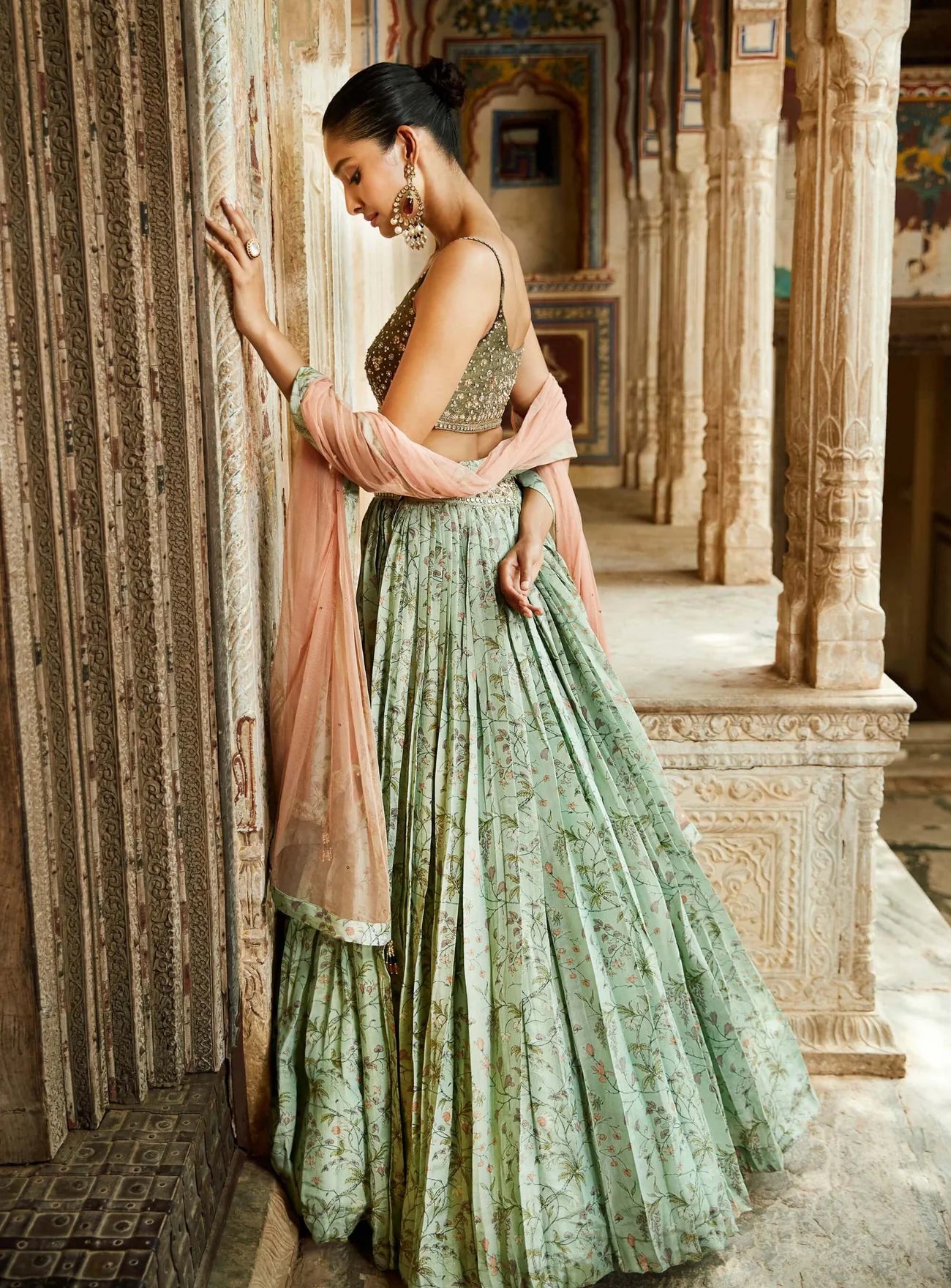 Green Jade Lehenga Set