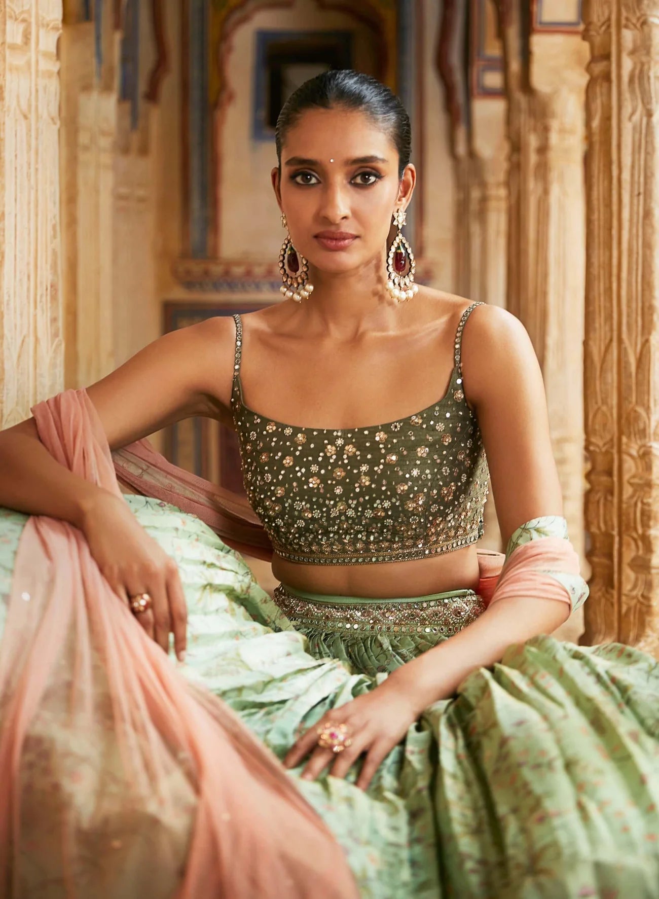 Green Jade Lehenga Set