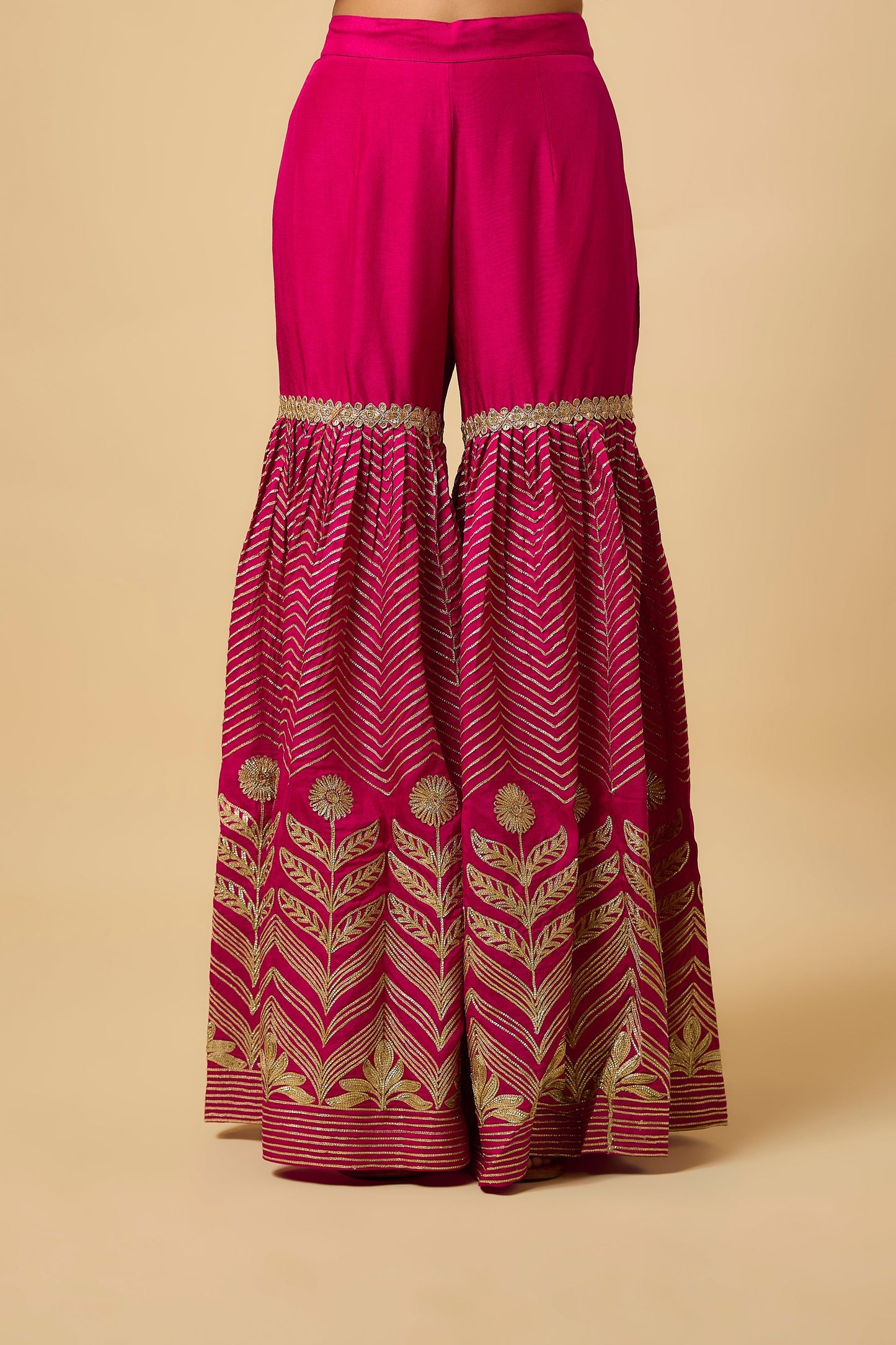 Fuschia Pink Sharara, kurta & Dupatta