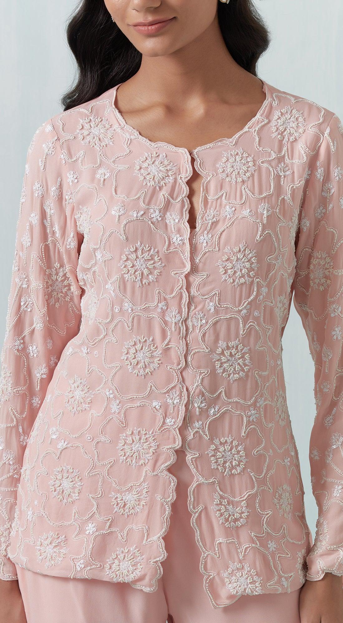 Pink Embroidered Co-Ords