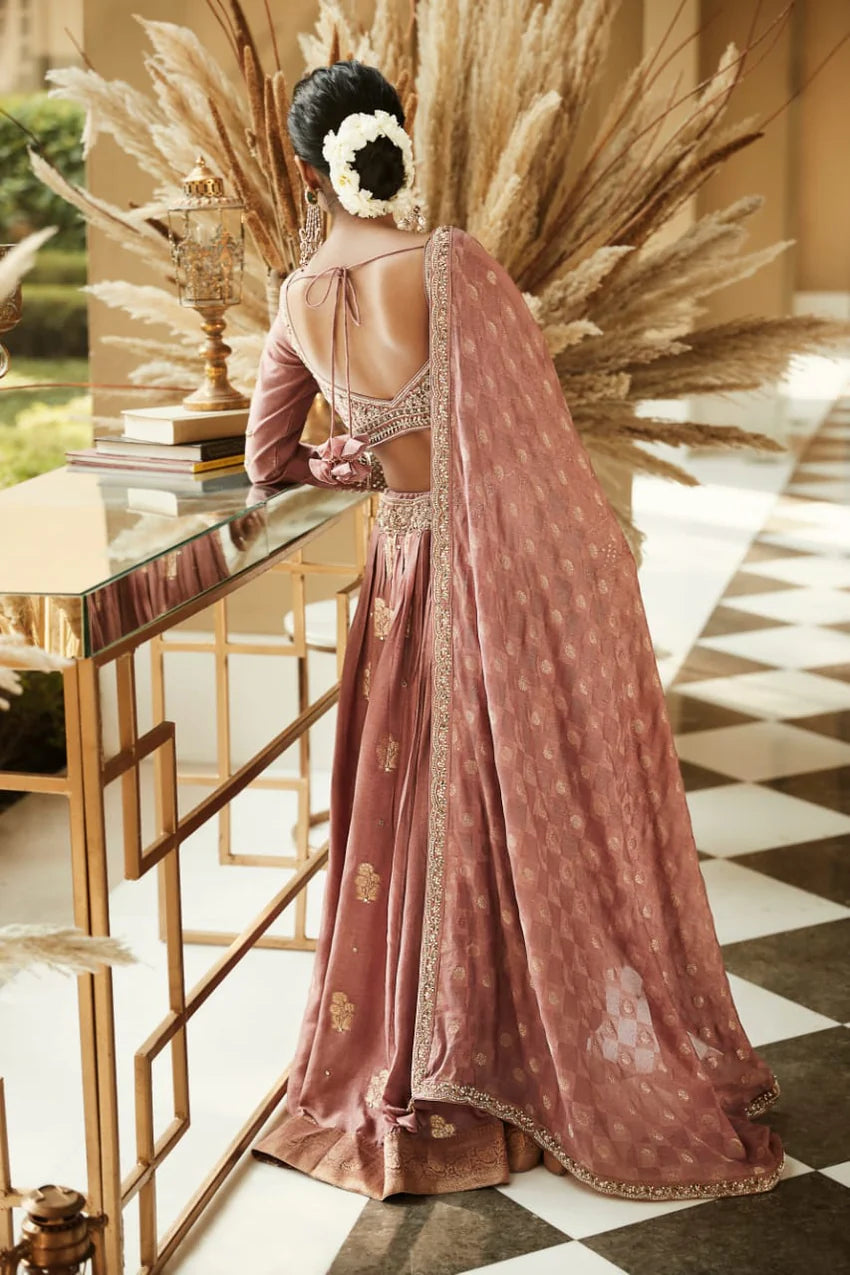 Old Rose Vintage Kashi Lehenga Set