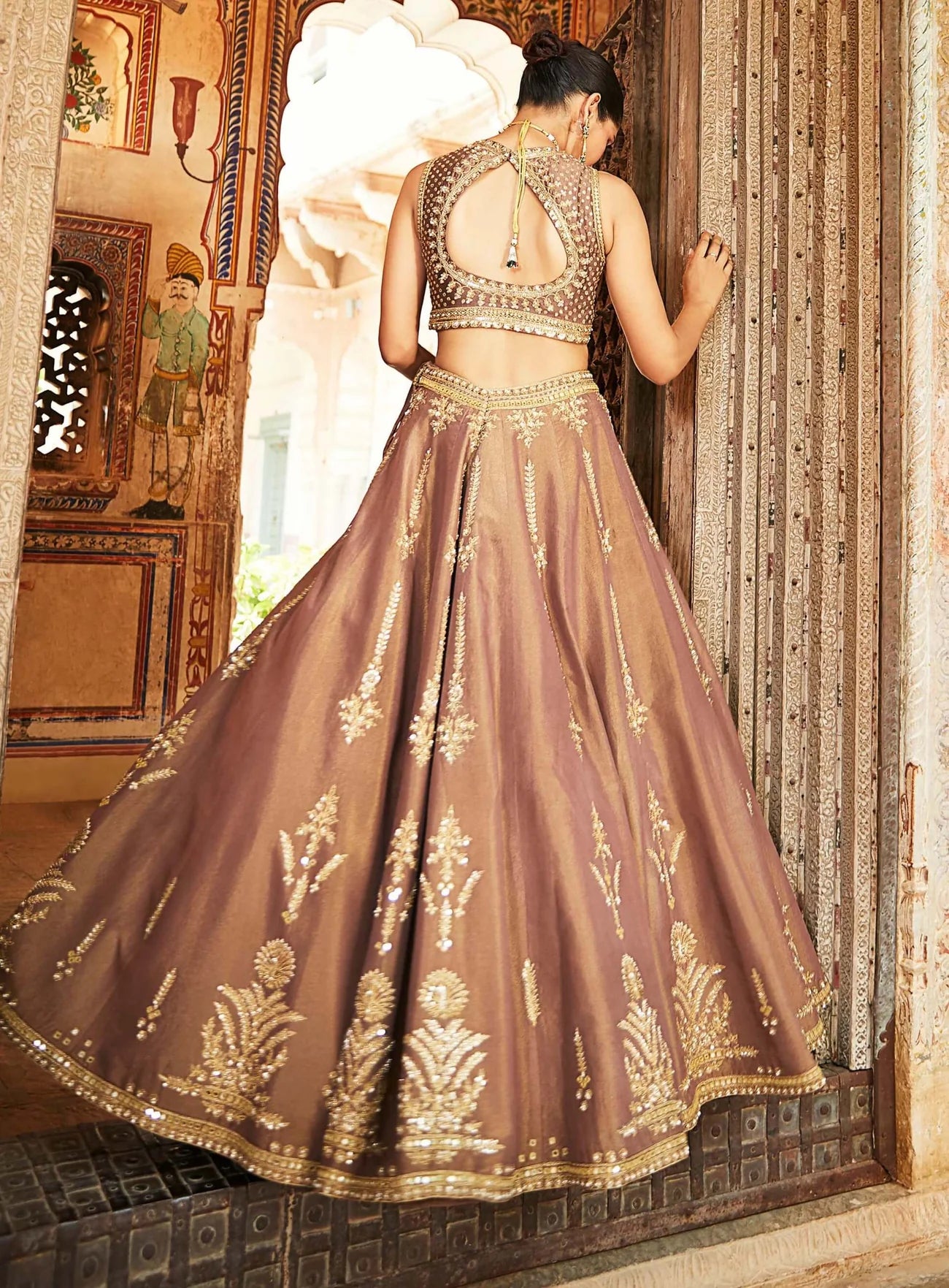 Brown Heritage Aurum Lehenga Set