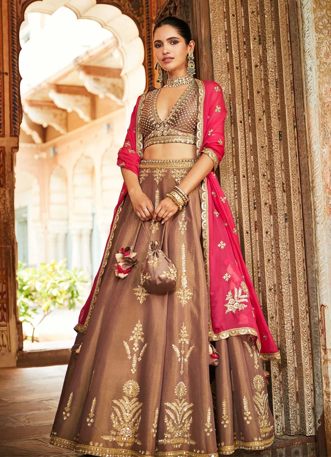 Brown Heritage Aurum Lehenga Set