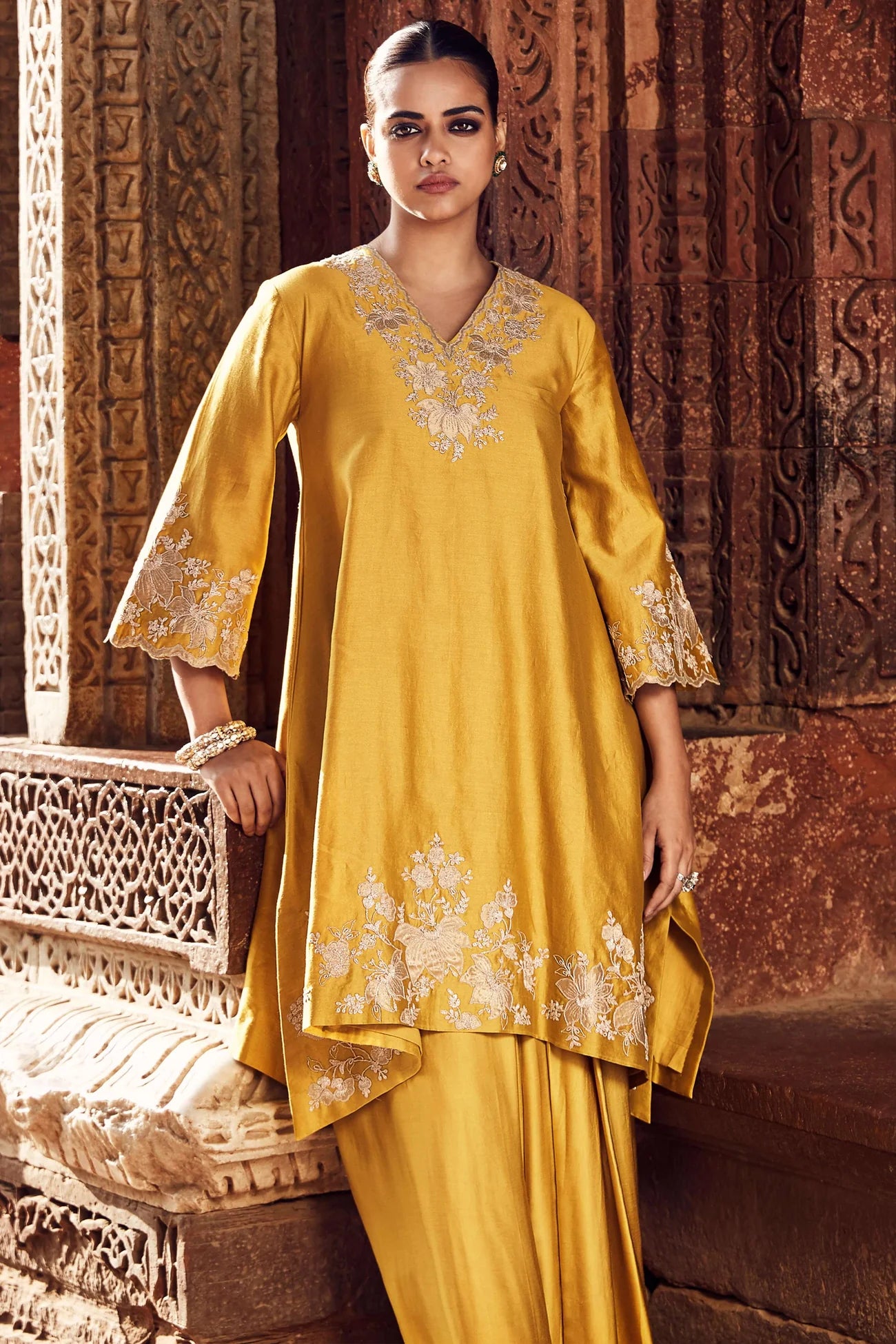 Sona Patti Hukum Kurta and Drape Skirt Set
