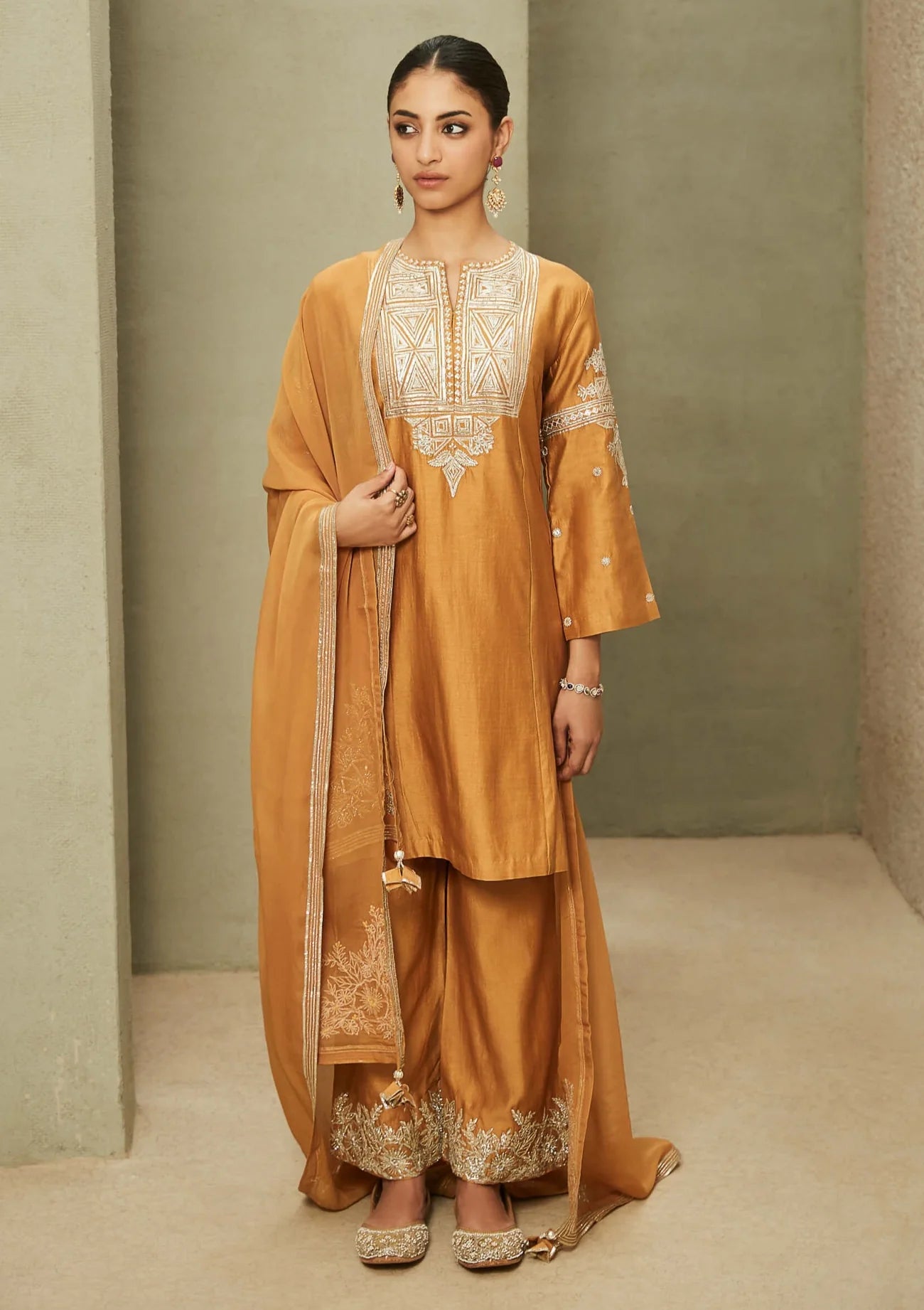 Mustard Neo Classic Kurta Set