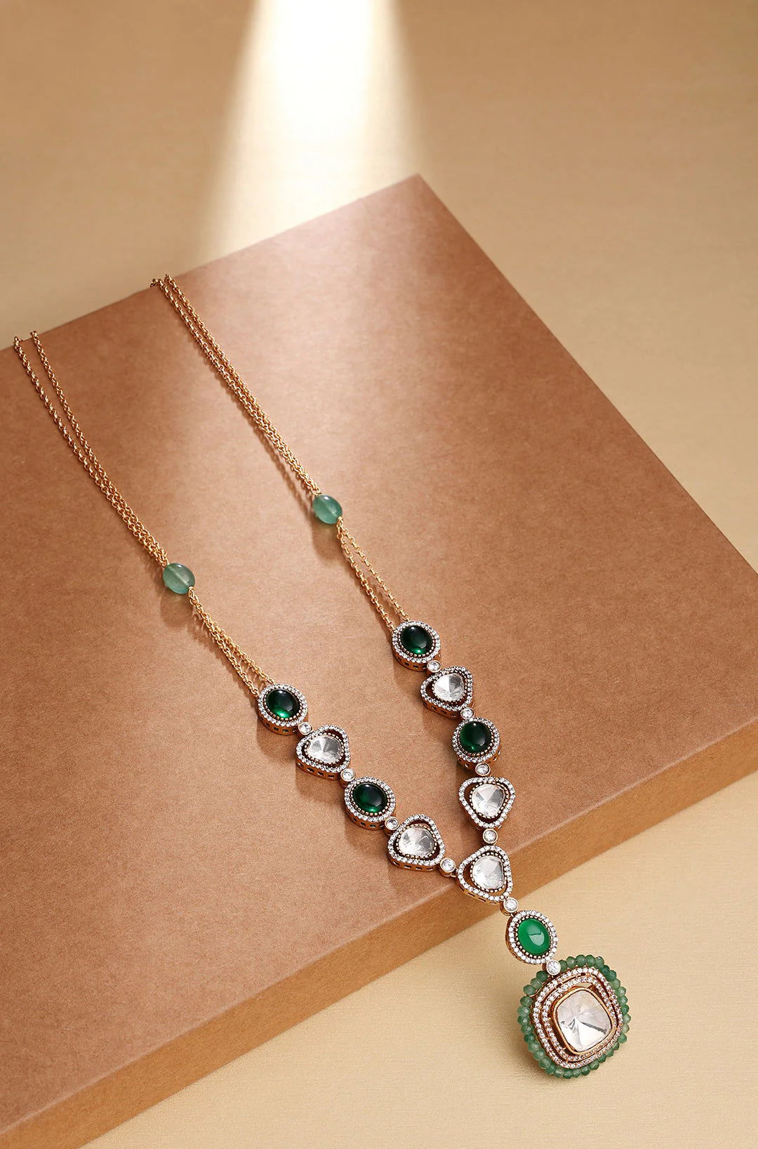 Royal Green Kundan Polki Necklace