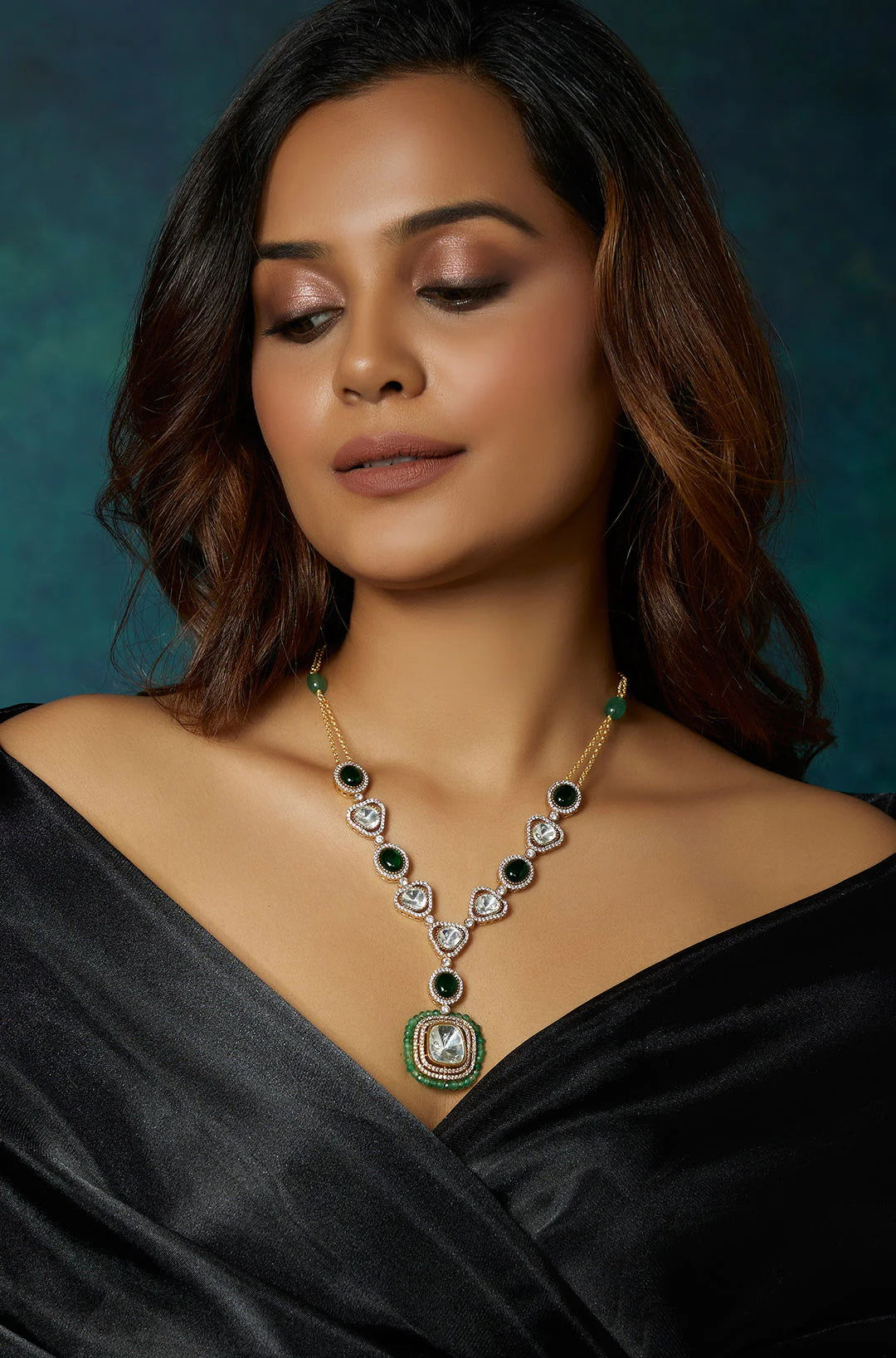 Royal Green Kundan Polki Necklace