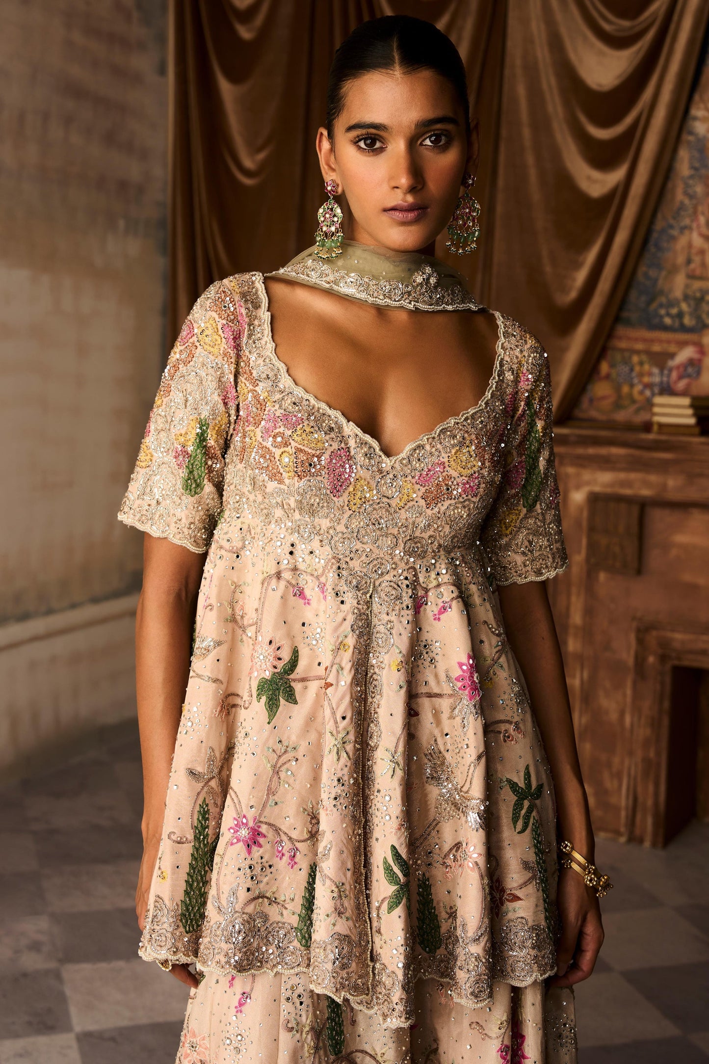 The Amanbagh Aged Apricot Sharara