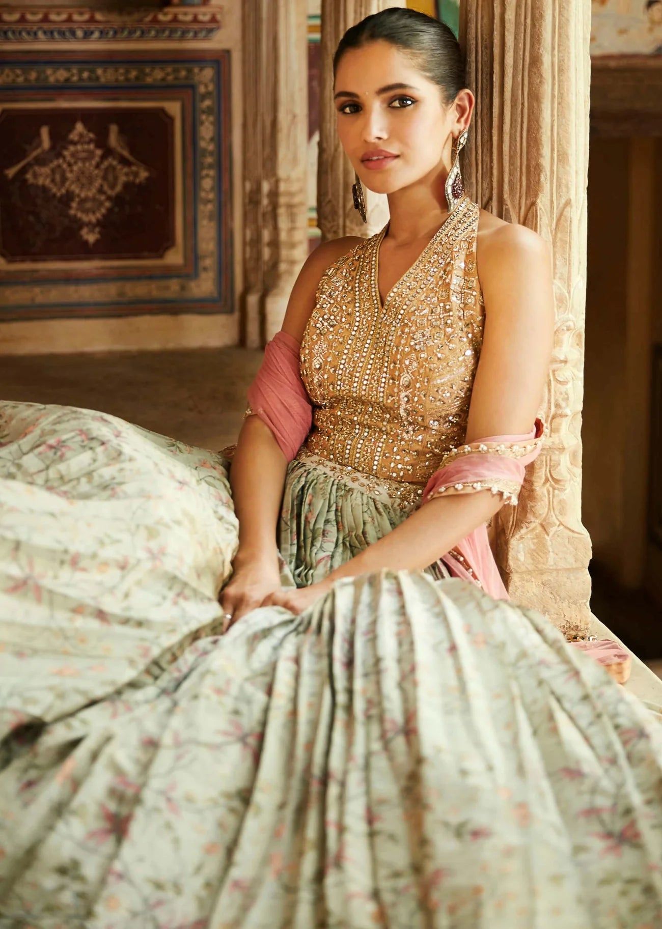 Yellow Florentine Lehenga Set