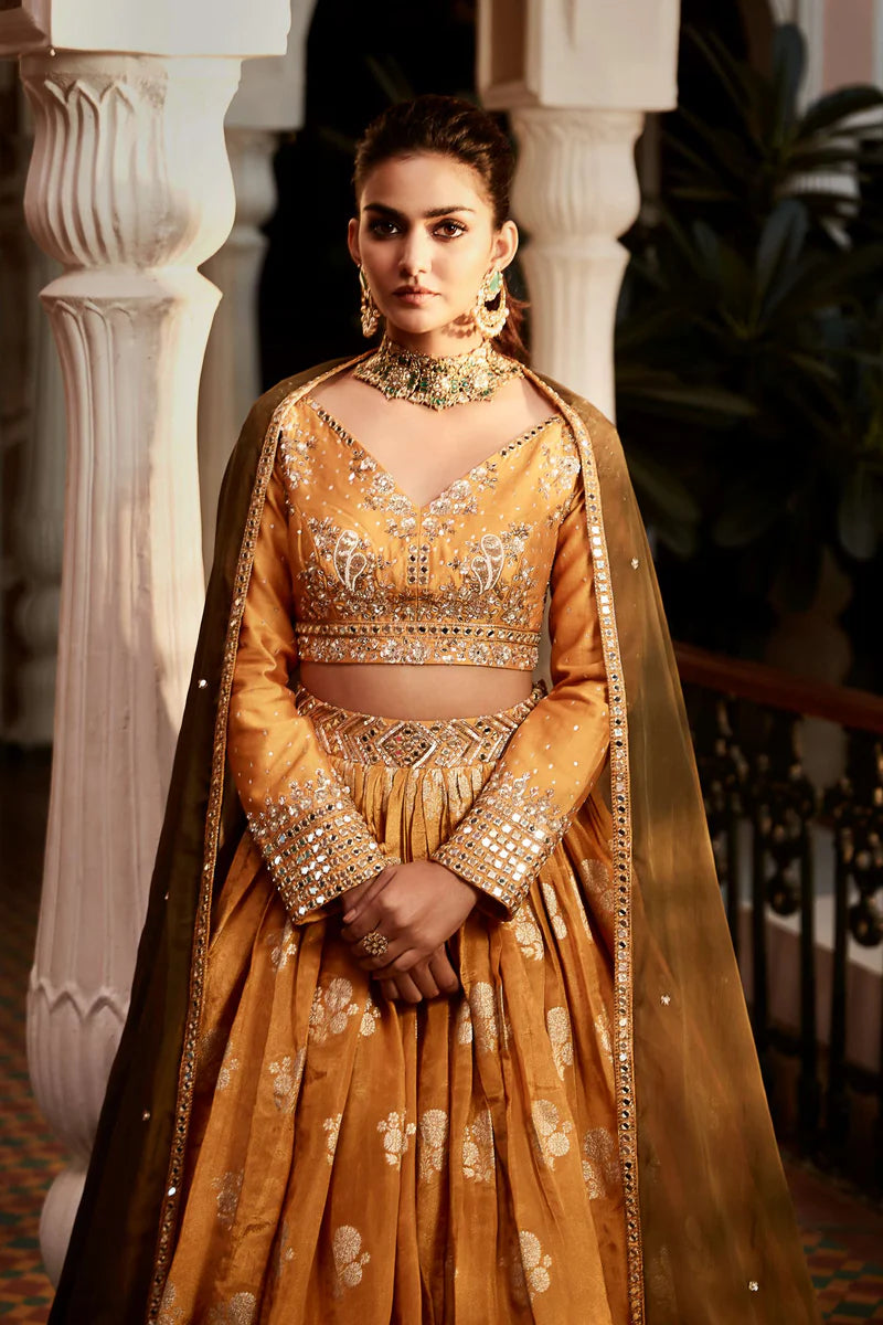 Yellow Embroidered Lehenga Set