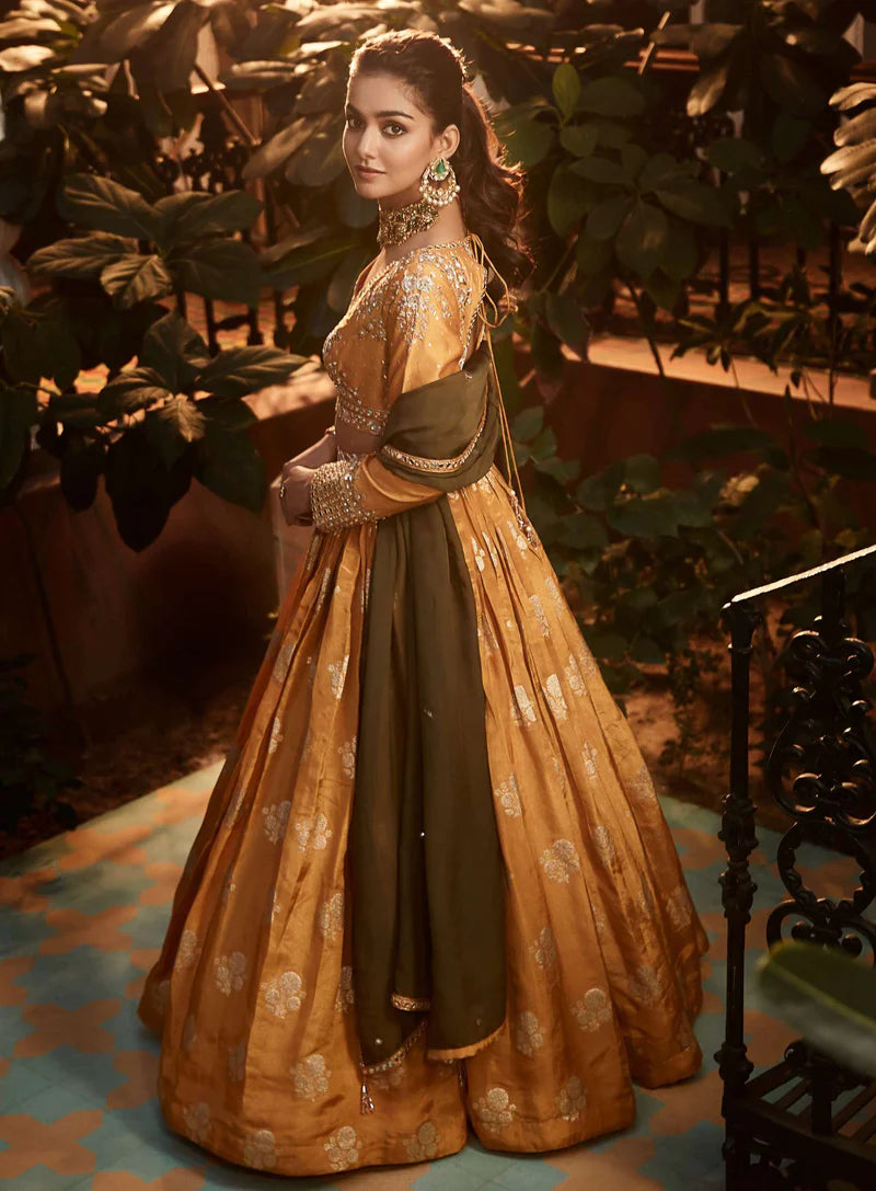 Yellow Embroidered Lehenga Set