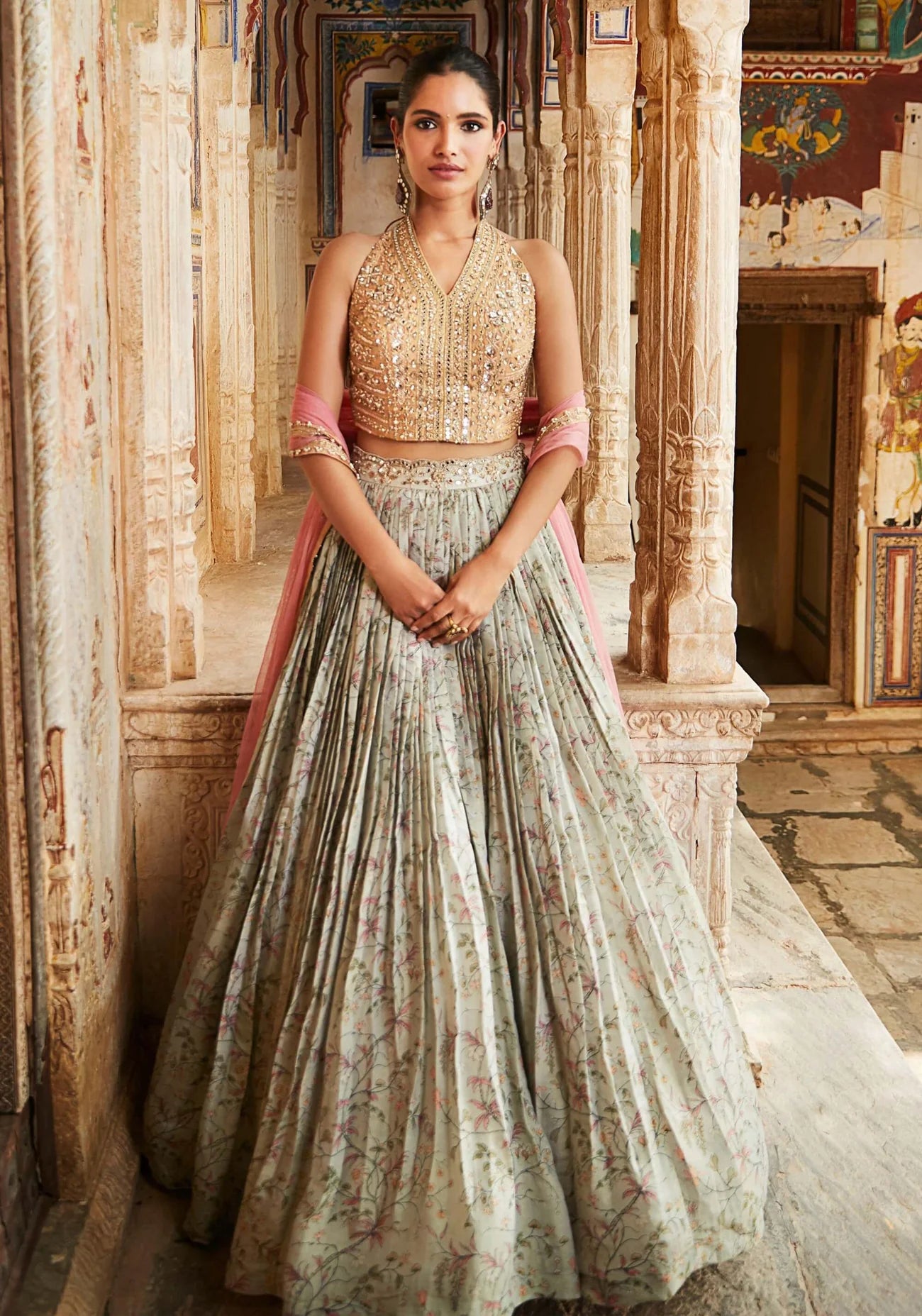 Yellow Florentine Lehenga Set