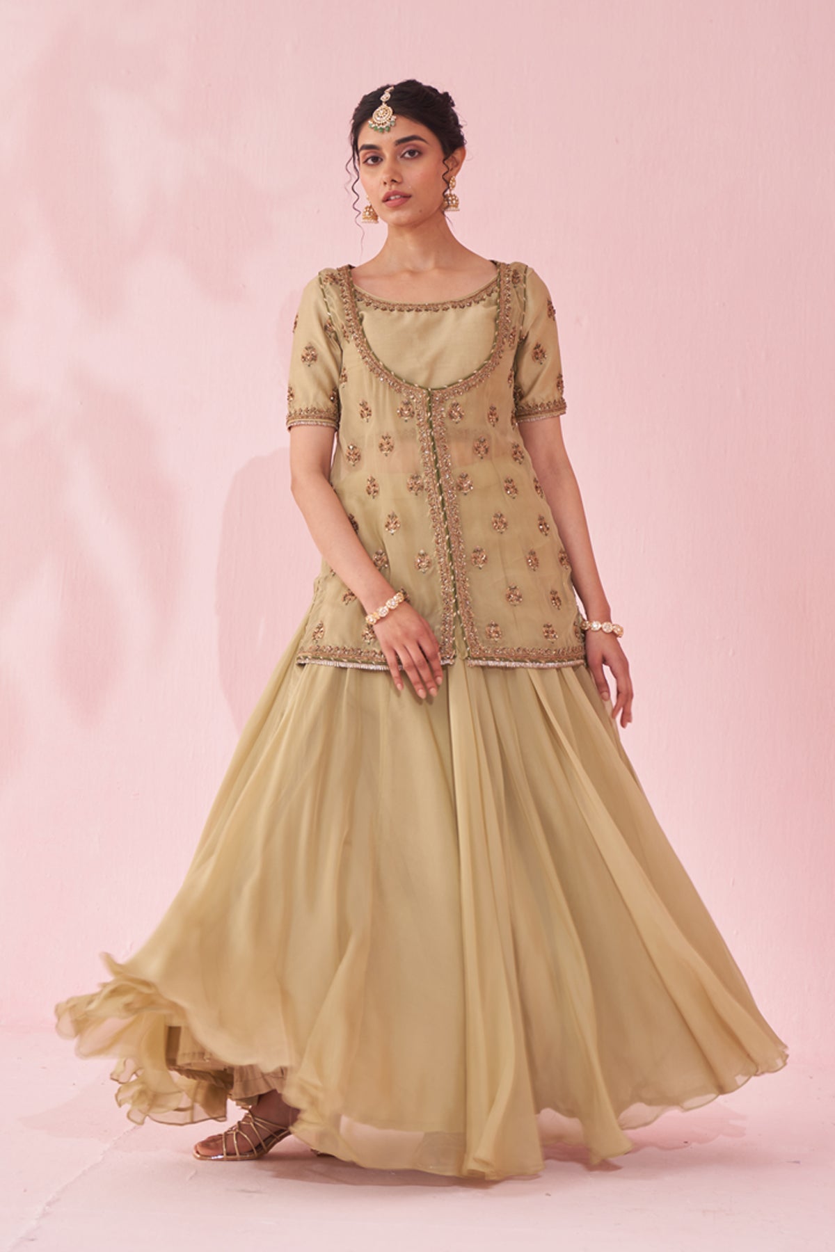 SAGE GREEN LEHENGA SET
