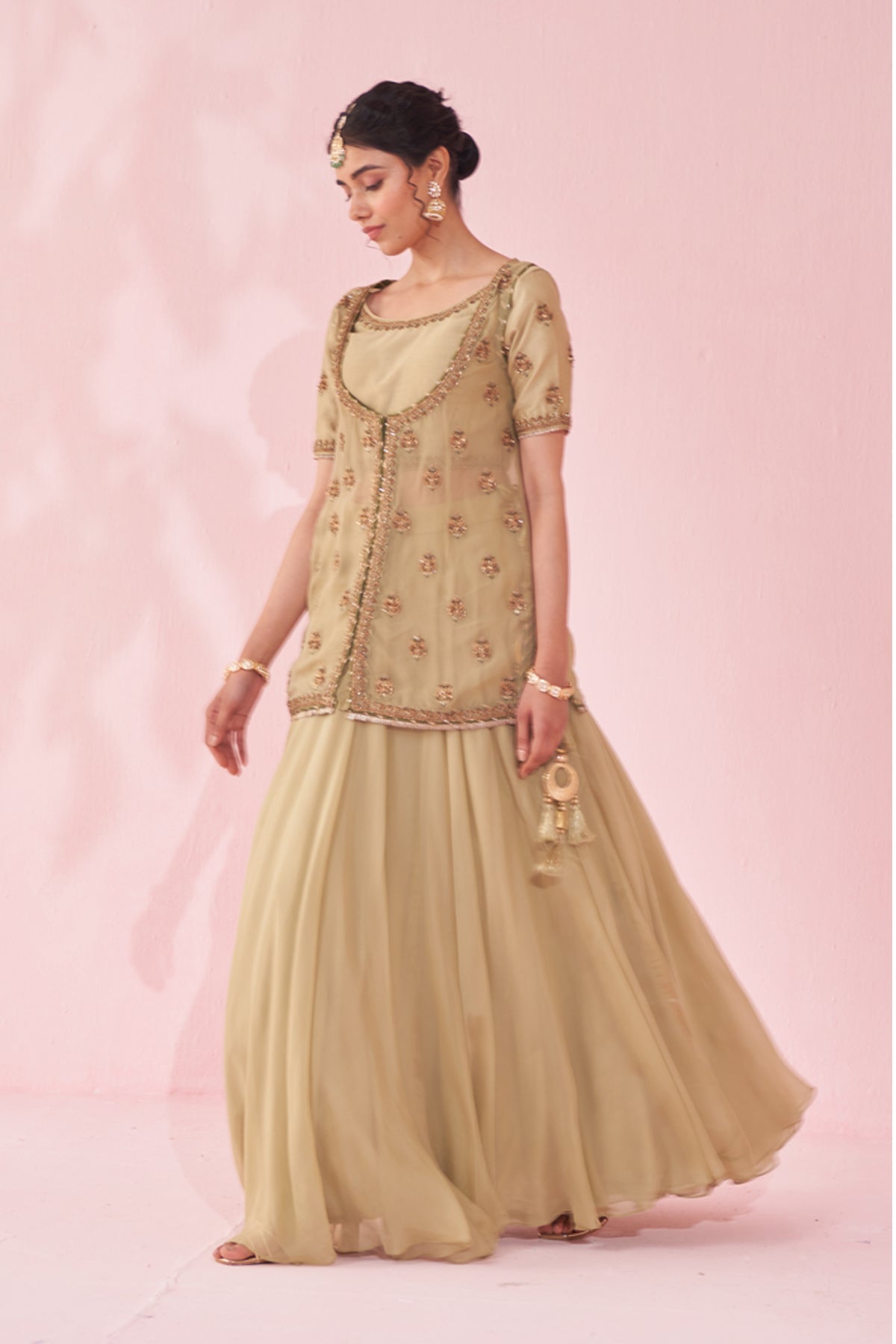 SAGE GREEN LEHENGA SET