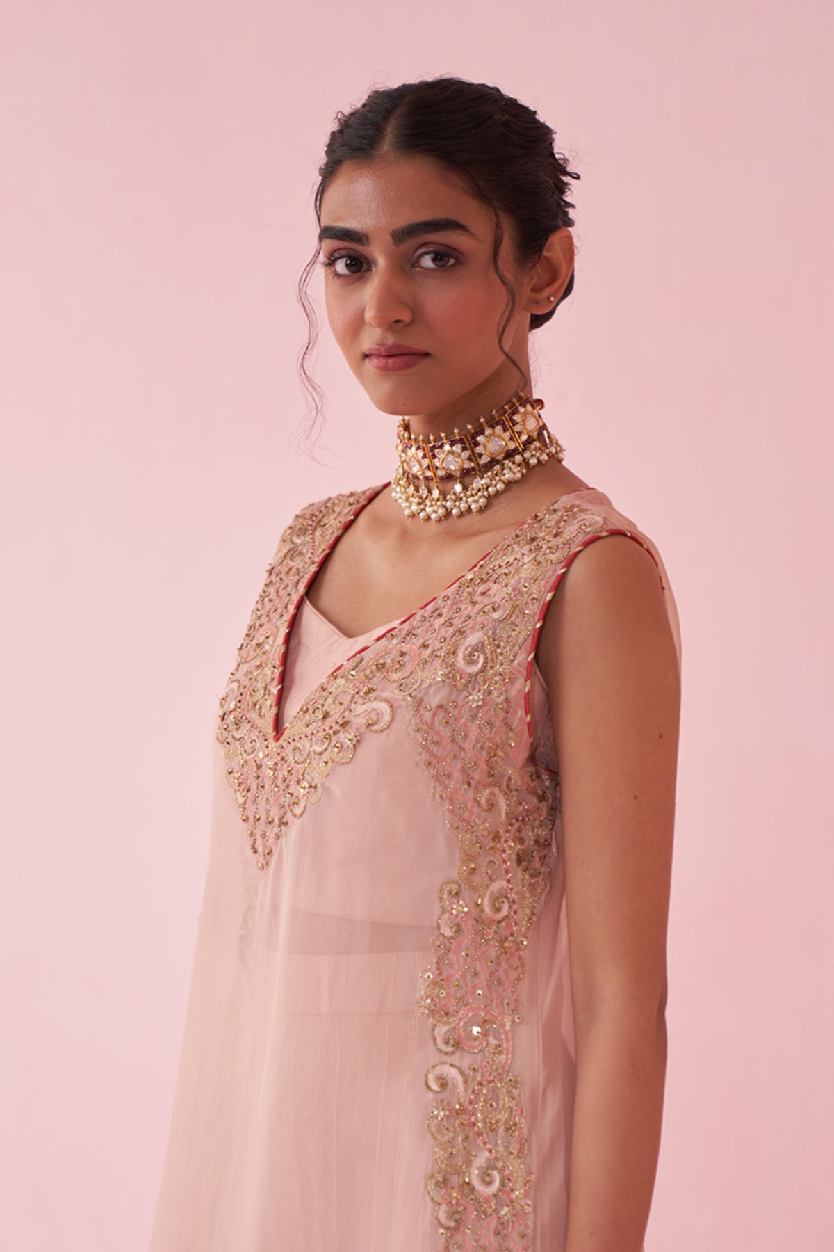 BLUSH PINK KAFTAN SET