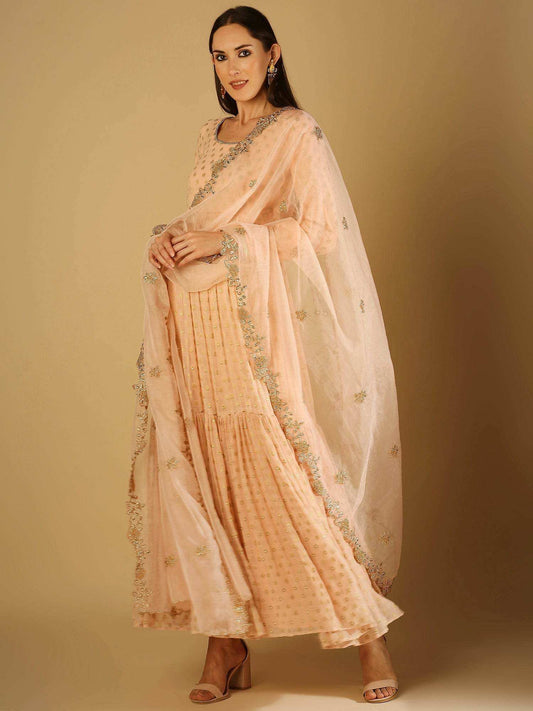 Peach Pink Anarkali Suit