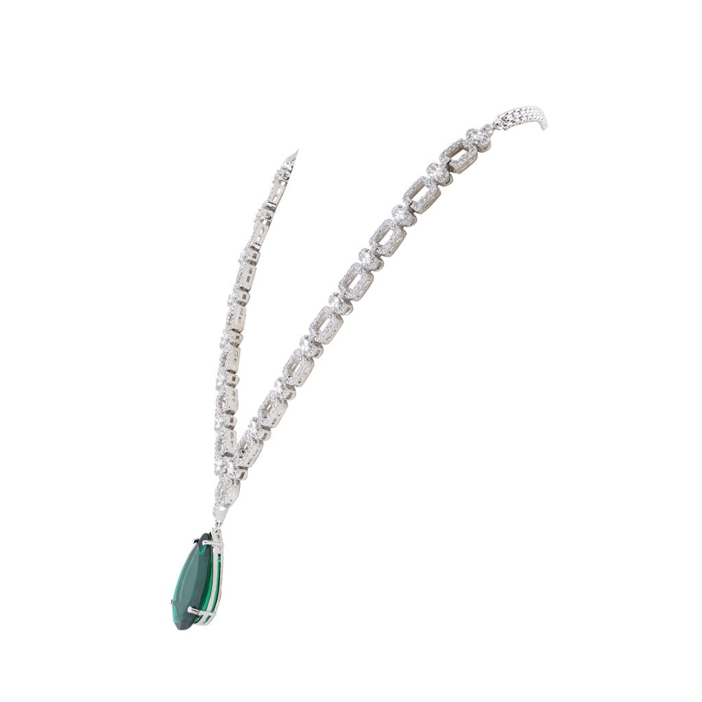 Link Emerald Drop Necklace Set