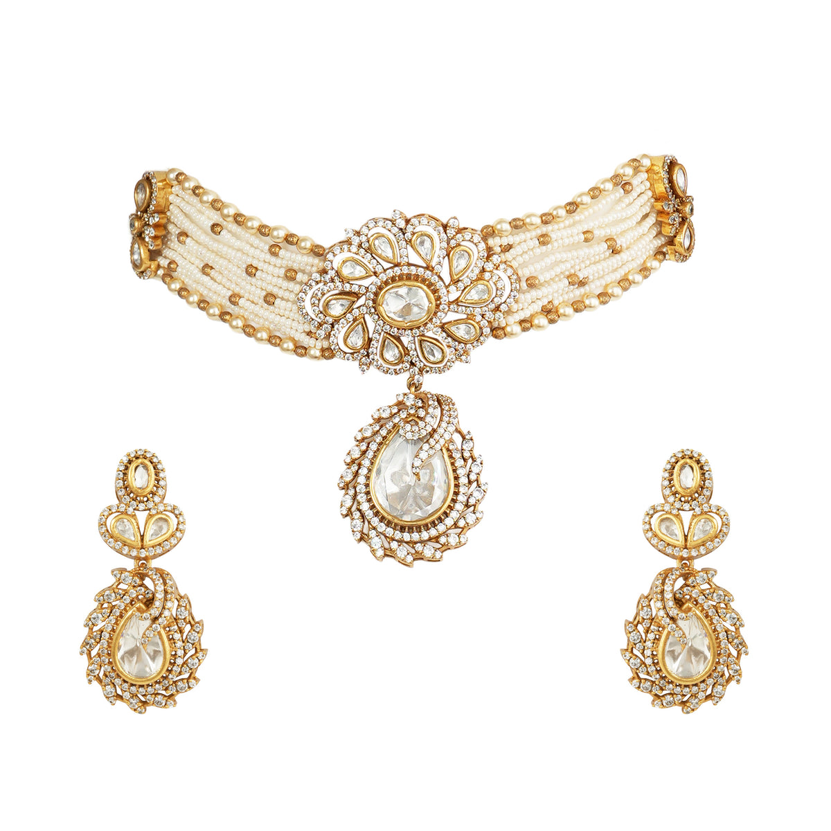 Rajwadi Pearl Choker Set