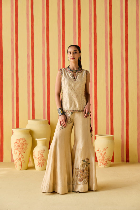 Adyah Tussar Sharara Set