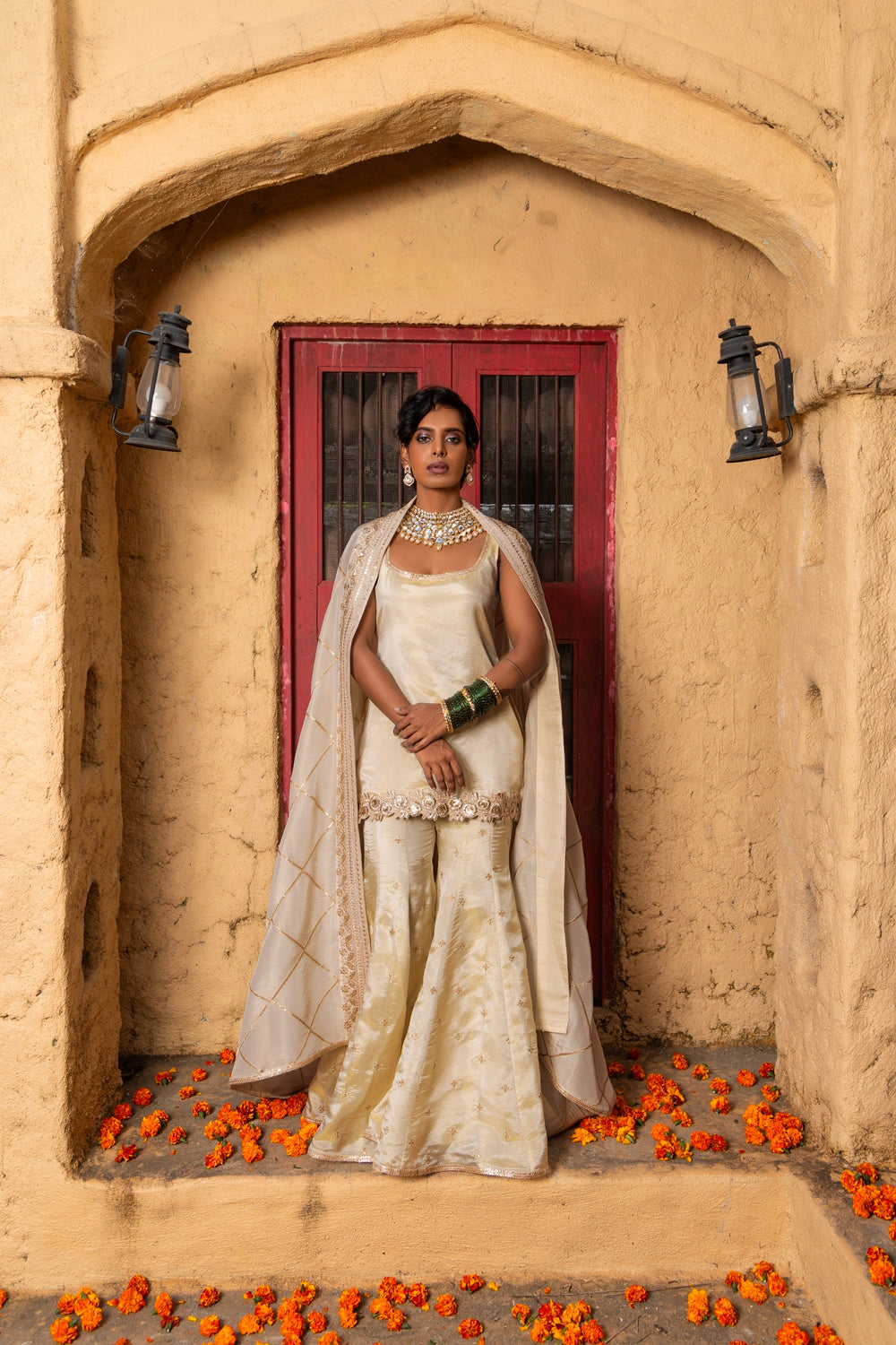 Mihira- Short Kurta, Sharara and Dupatta
