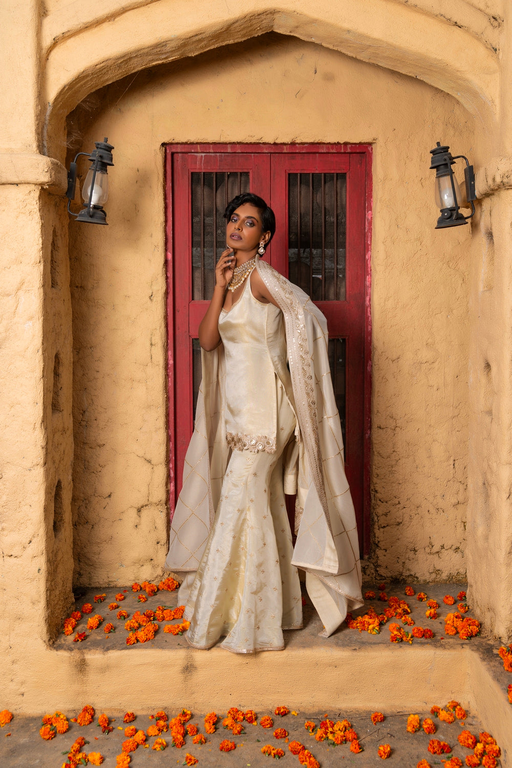 Mihira- Short Kurta, Sharara and Dupatta