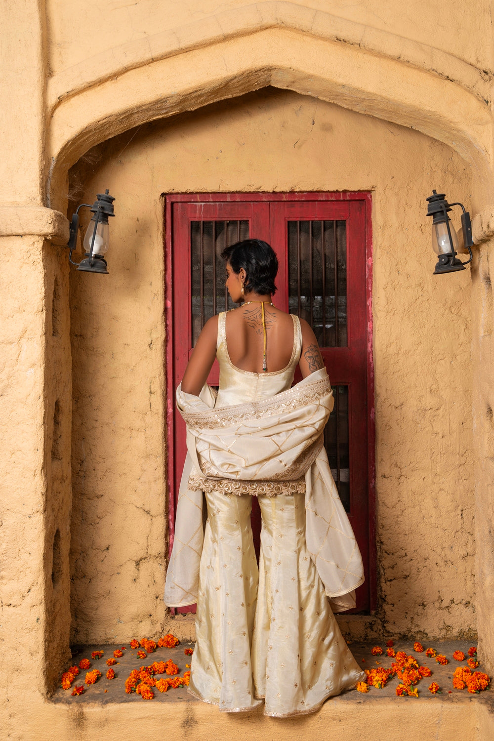 Mihira- Short Kurta, Sharara and Dupatta