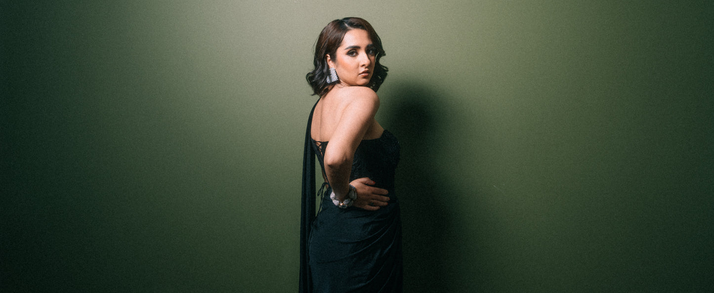 Black Corset Saree
