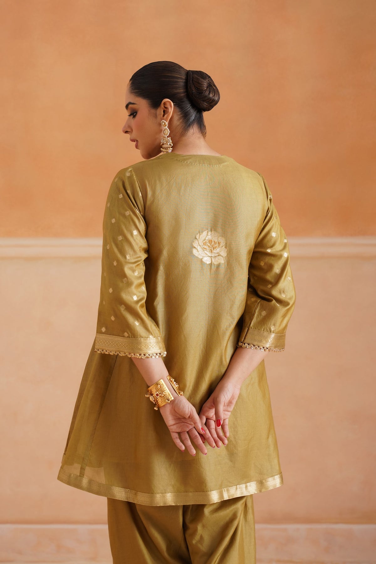 Koyel Chanderi Hand Embroidered Suit Set