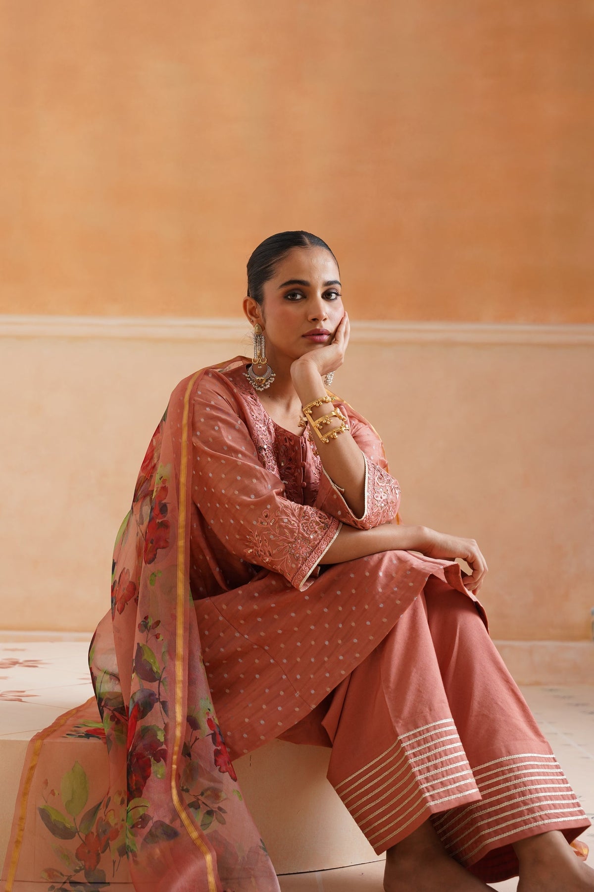 Laboni Chanderi Embroidered Suit Set