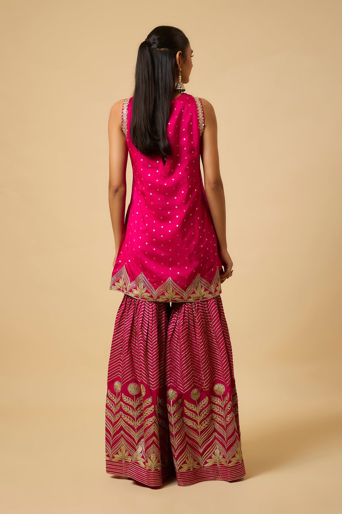 Rani Pink Kurta, Pant and Dupatta