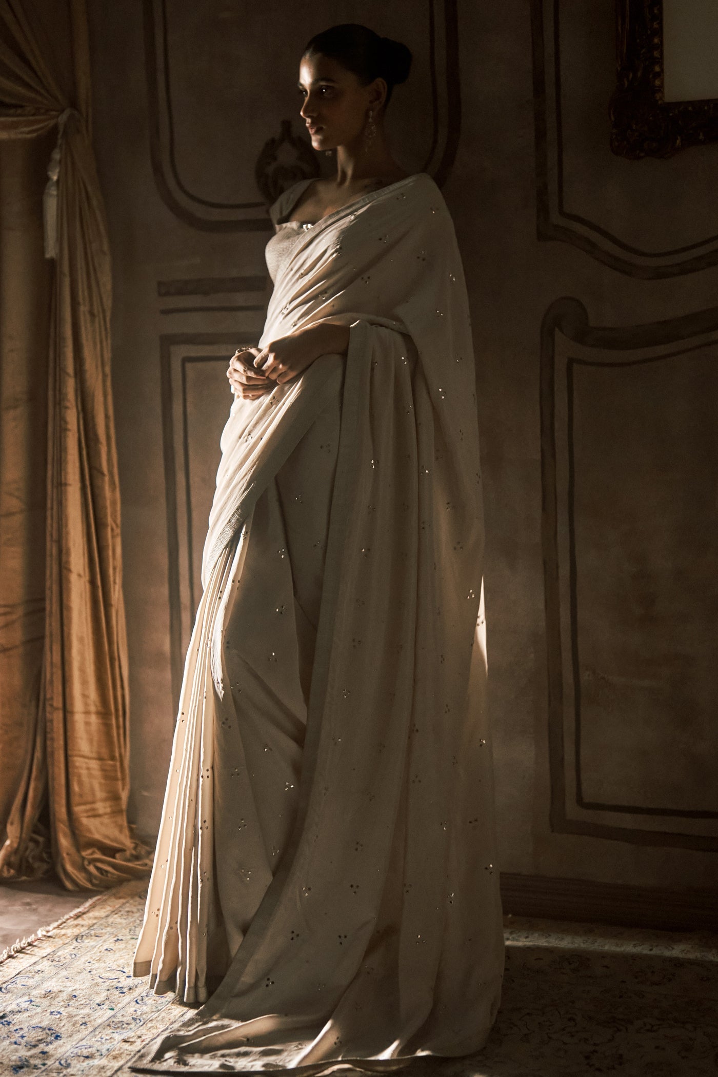 The Oslo Winged Silk Trinity Mukaish Saree