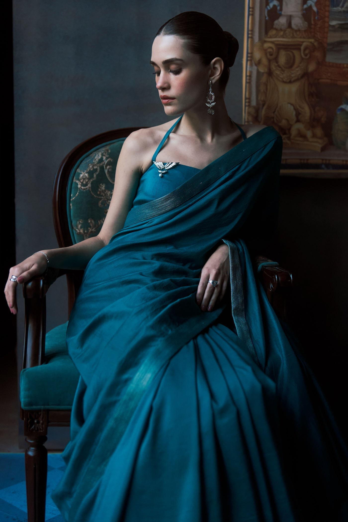 The Emerald Oxford Silk Saree
