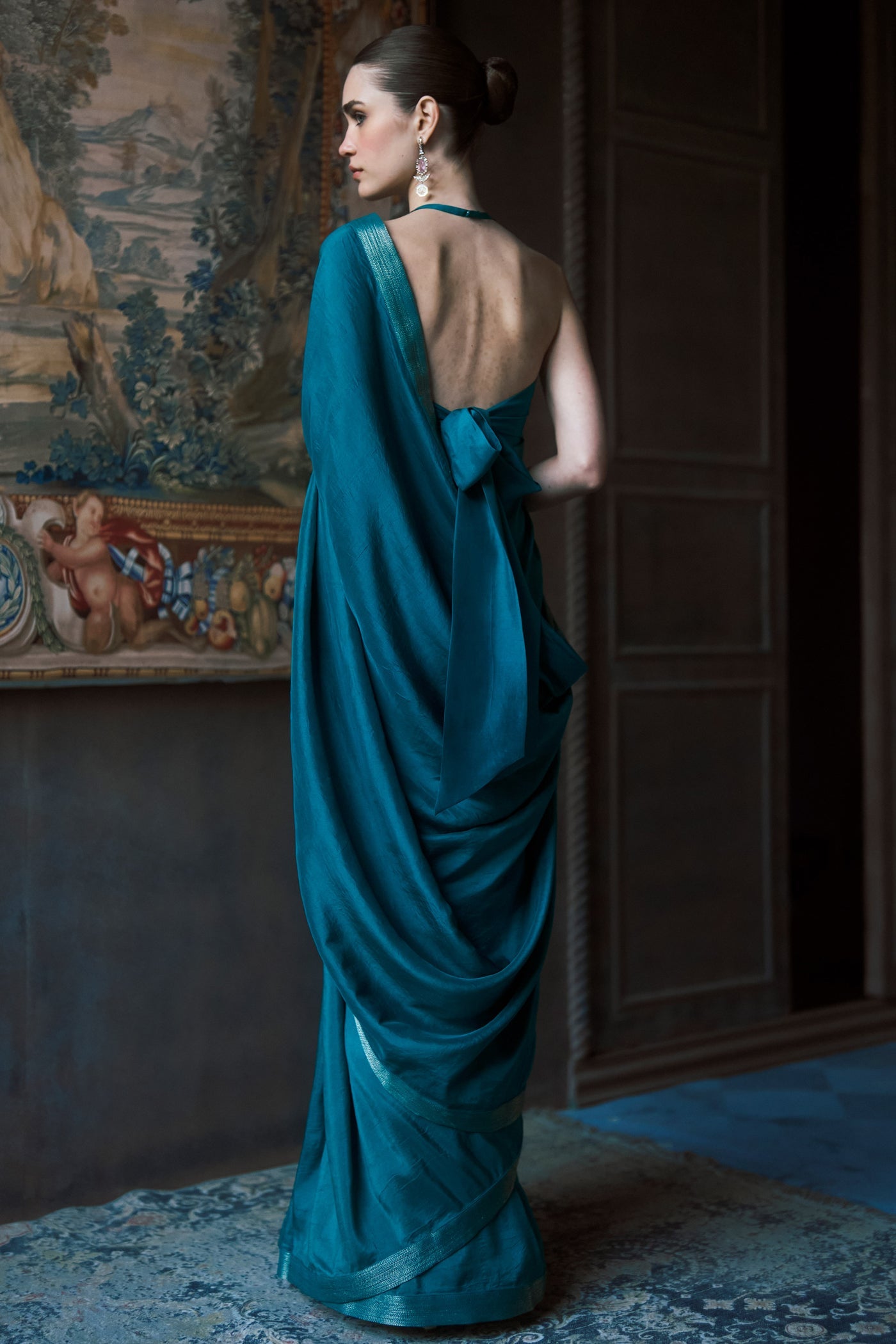 The Emerald Oxford Silk Saree