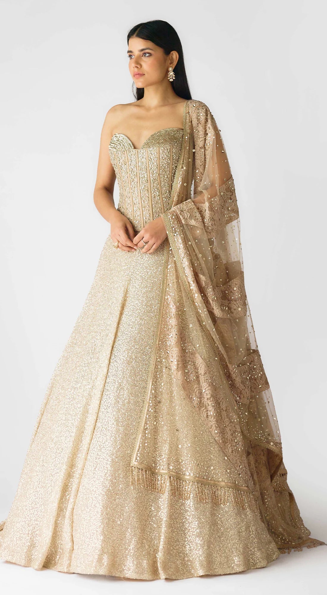 Champagne & Sparkle Corset Lehenga