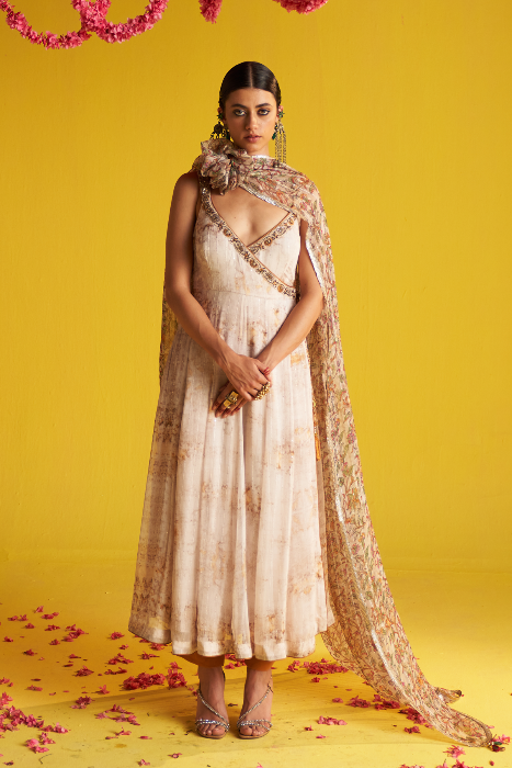 MUSTARD ANARKALI SET