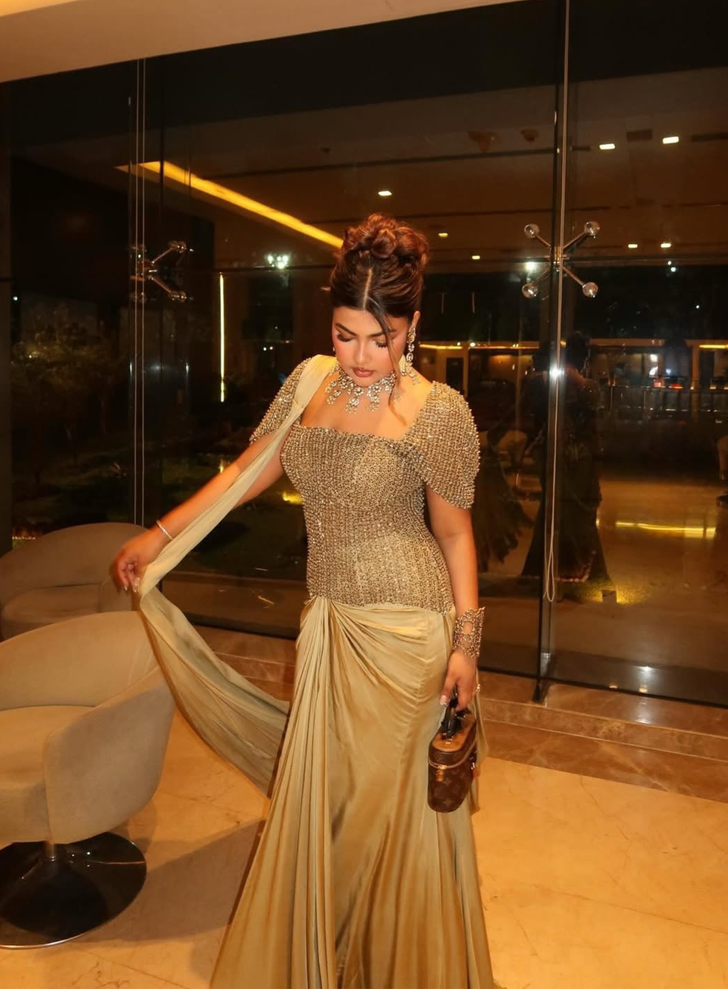 Neem Hara Embellished Corset & Draped Saree
