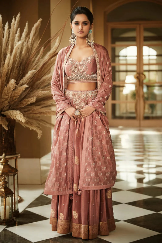 Old Rose Vintage Kashi Lehenga Set